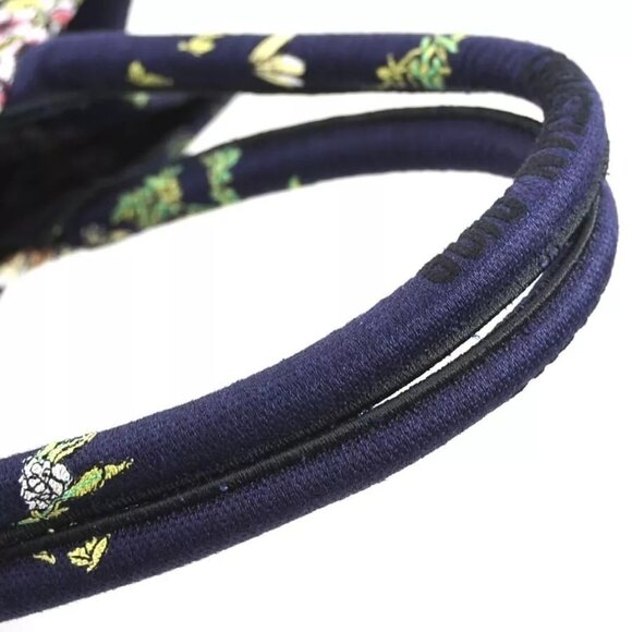 Auth Christian Dior Book Tote Large Handbag Tote Bag Navy Canvas - Picture 7 of 14